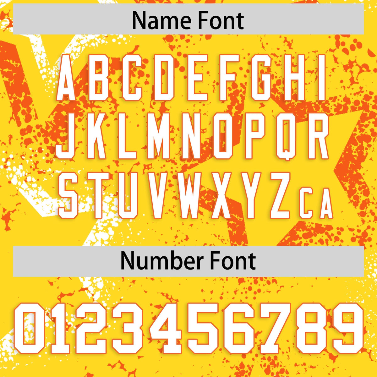 Custom Gold Orange White Star-Shaped Ink Texture Graffiti Pattern Baseball Jersey | Sublimation Printed &amp; Stitched,Add Name and Numbern,Perfect for Parties,Perfect for Training | KXKSHOP