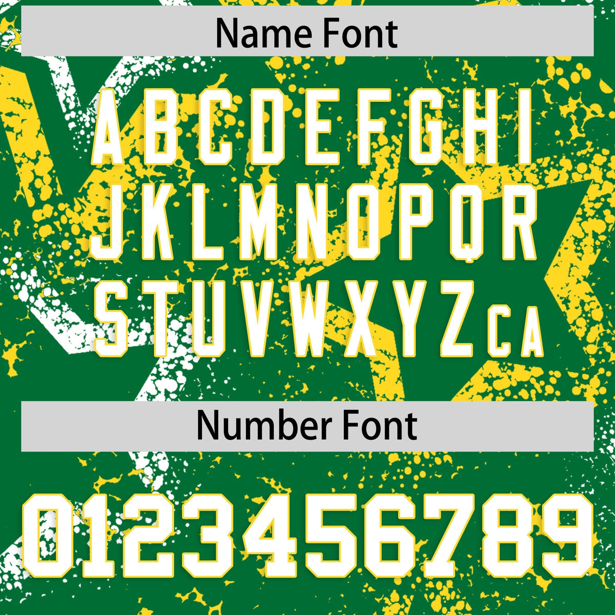 Custom Kelly Green White Gold Star-Shaped Ink Texture Graffiti Pattern Baseball Jersey | Sublimation Printed &amp; Stitched,Add Name and Numbern,Perfect for Parties,Perfect for Training | KXKSHOP