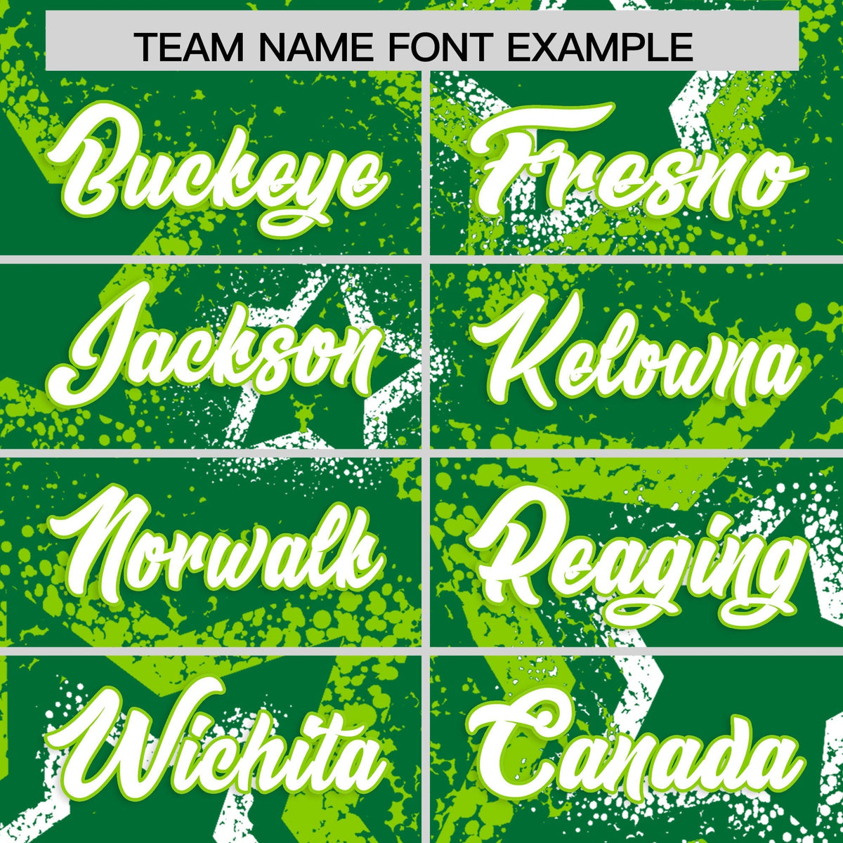 Custom Kelly Green White Neon Green Star-Shaped Ink Texture Graffiti Pattern Baseball Jersey | Sublimation Printed &amp; Stitched,Add Name and Numbern,Perfect for Parties,Perfect for Training | KXKSHOP