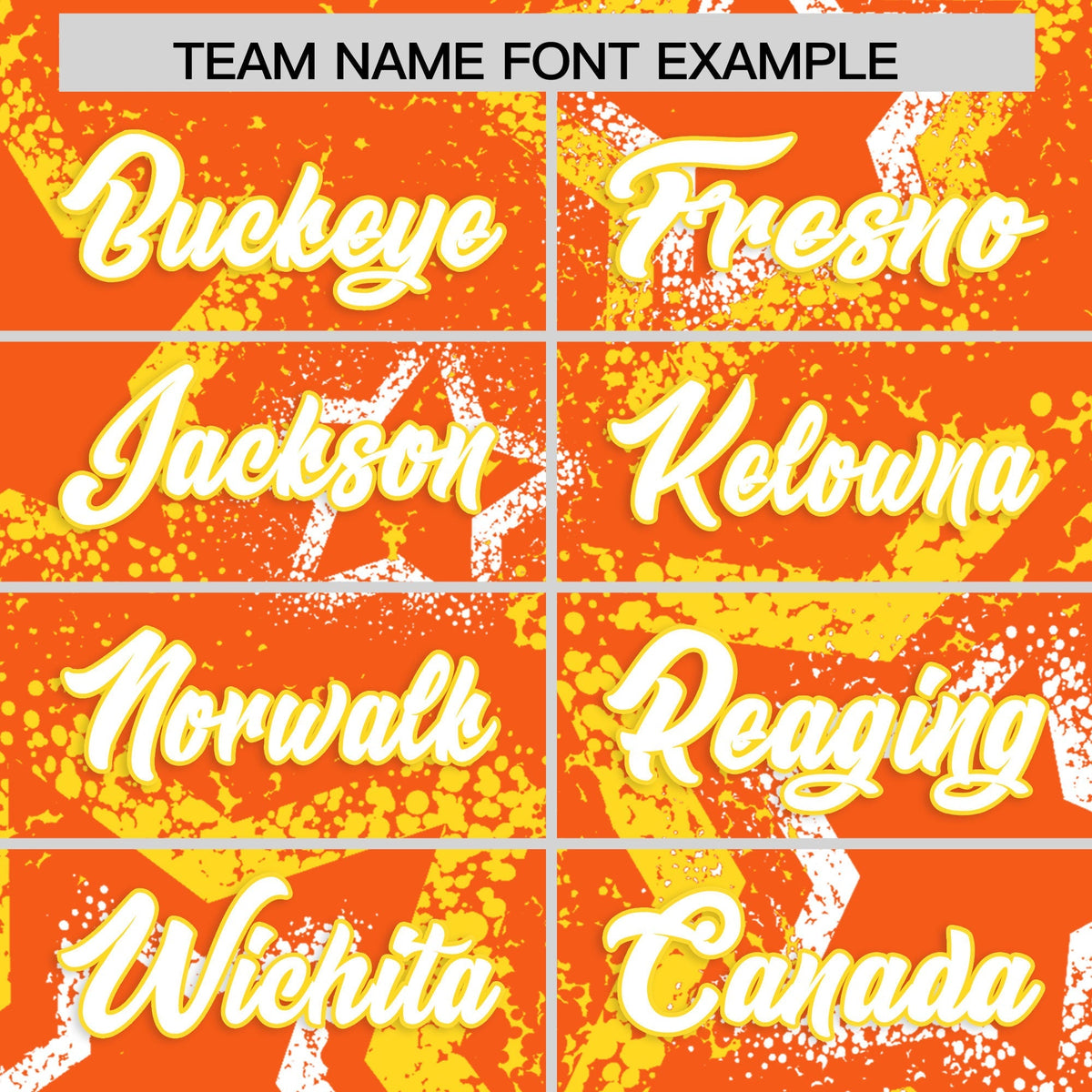 Custom Orange White Gold Star-Shaped Ink Texture Graffiti Pattern Baseball Jersey | Sublimation Printed &amp; Stitched,Add Name and Numbern,Perfect for Parties,Perfect for Training | KXKSHOP