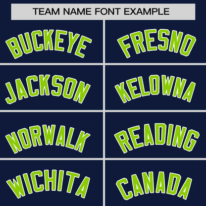 Custom Navy Neon Green Personalized Raglan Sleeves Design Authentic Baseball Jersey