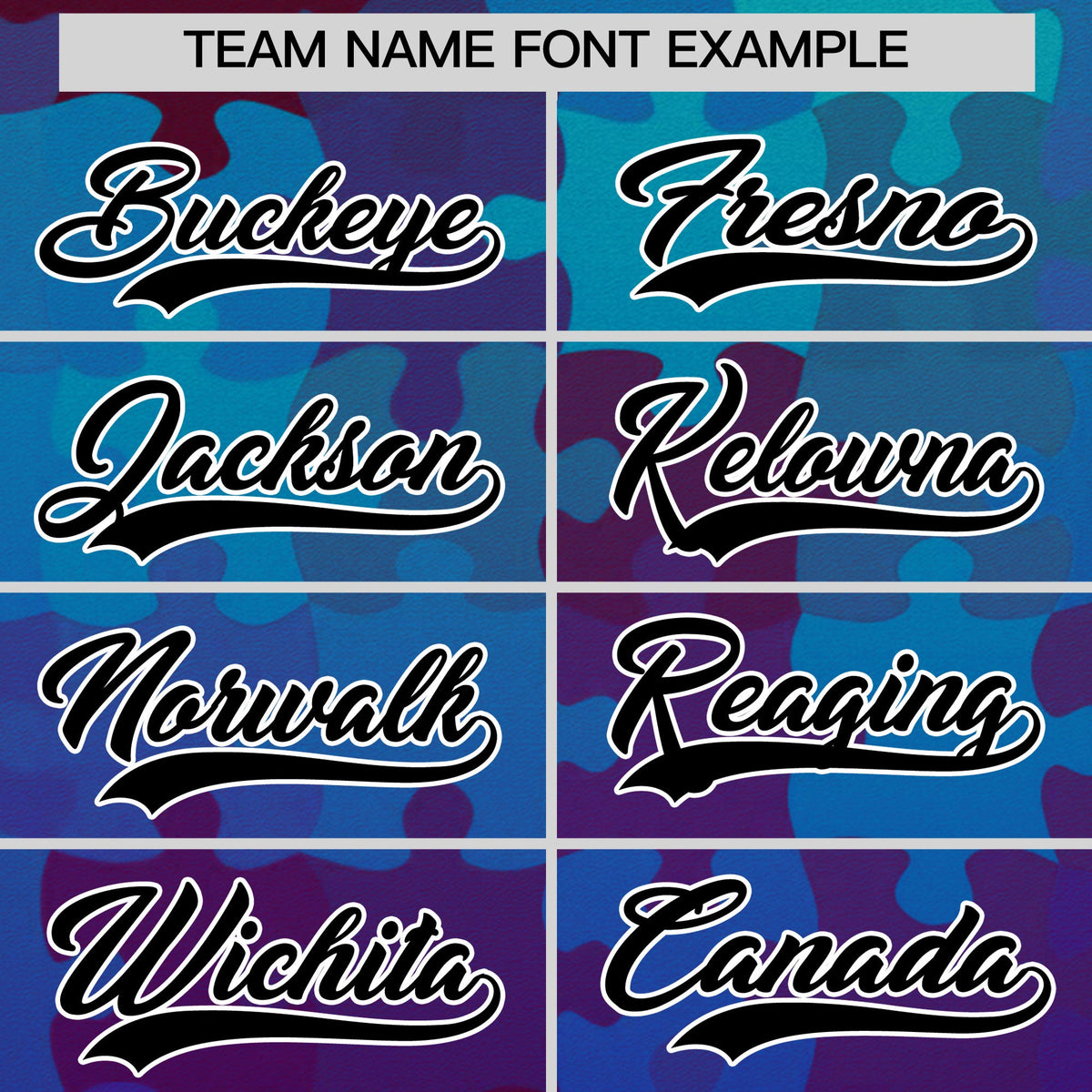 Custom Blue Black White Puzzle Elements Baseball Jersey | Sublimation Printed &amp; Stitched,Add Name and Numbern,Perfect for Teams | KXKSHOP