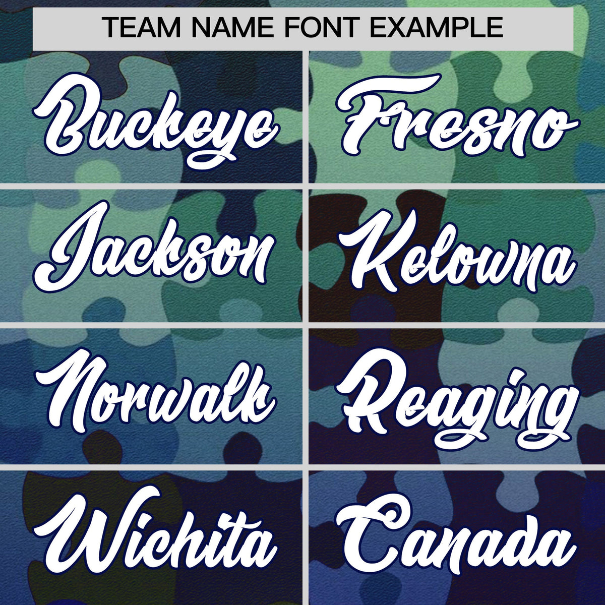 Custom White Dark Blue Puzzle Elements Baseball Jersey | Sublimation Printed &amp; Stitched,Add Name and Numbern,Perfect for Teams | KXKSHOP