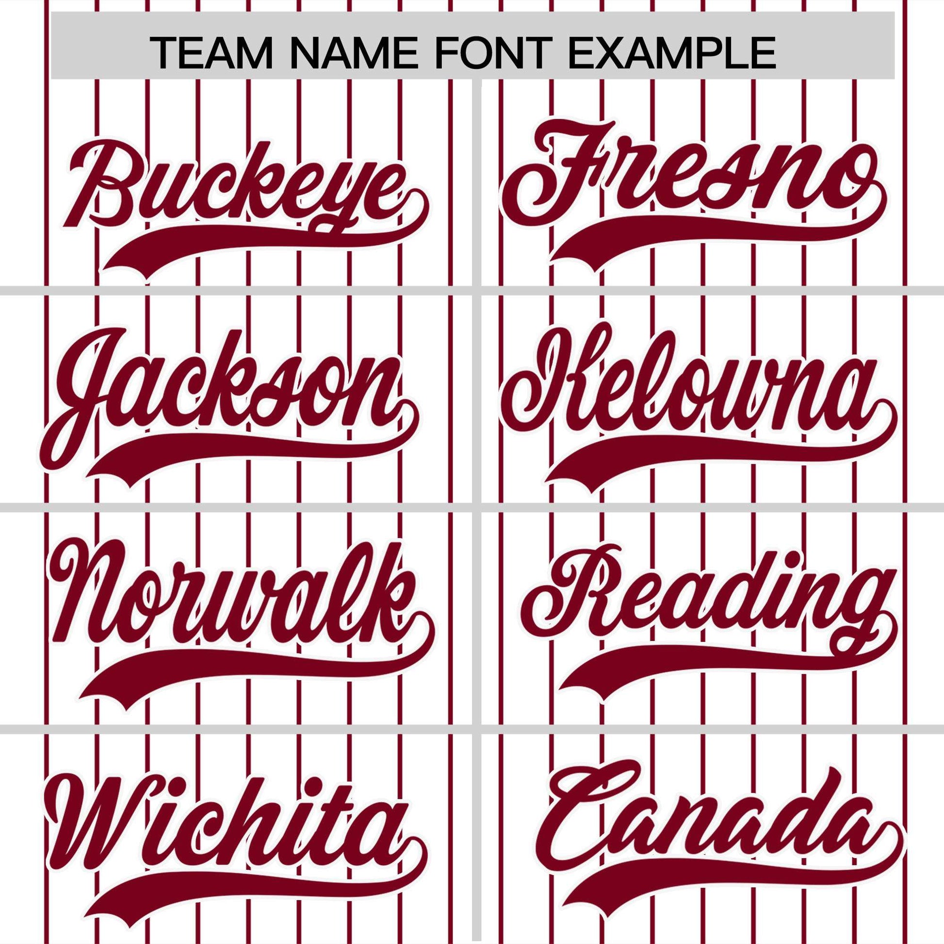 Custom White Crimson Pinstripe Personalized Two-Tone Authentic Baseball Jersey