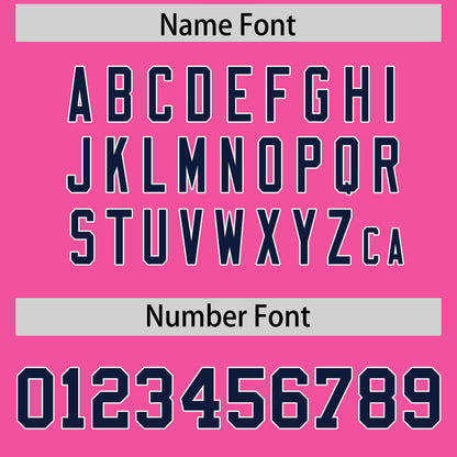 Custom Navy Pink Pinstripe Personalized Two-Tone Authentic Baseball Jersey