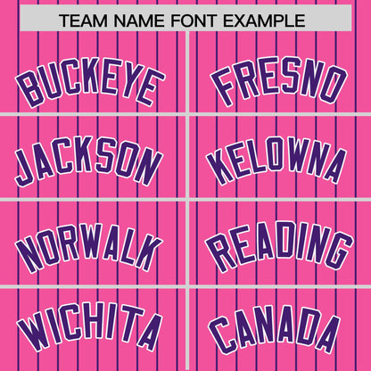 Custom Pink Purple Pinstripe Personalized Two-Tone Authentic Baseball Jersey