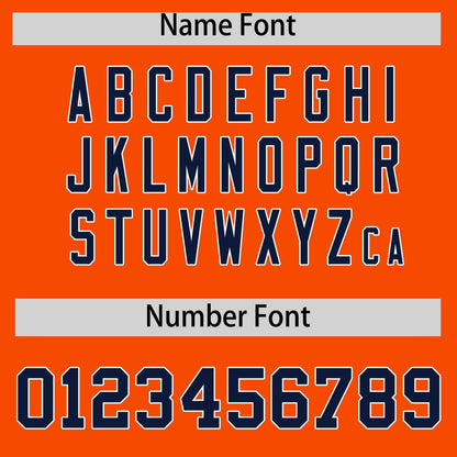 Custom Navy Orange Pinstripe Personalized Two-Tone Authentic Baseball Jersey
