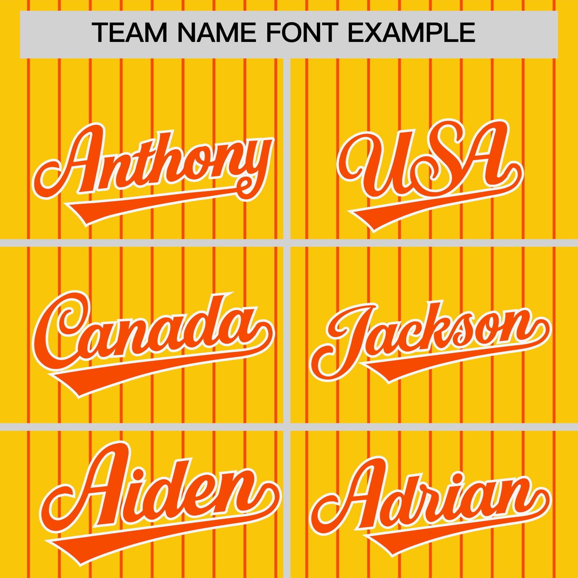 Custom Gold Orange Pinstripe Personalized Two-Tone Authentic Baseball Jersey