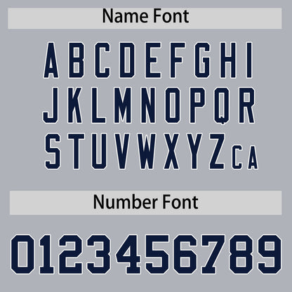 Custom Navy Gray Pinstripe Personalized Two-Tone Authentic Baseball Jersey