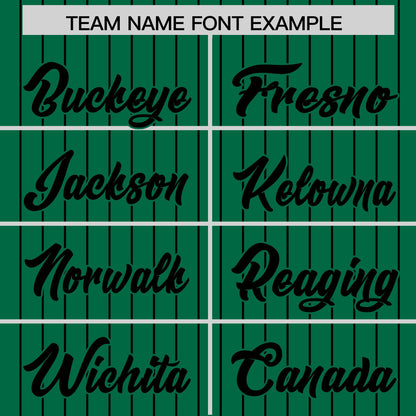 Custom Kelly Green Black Pinstripe Personalized Two-Tone Authentic Baseball Jersey