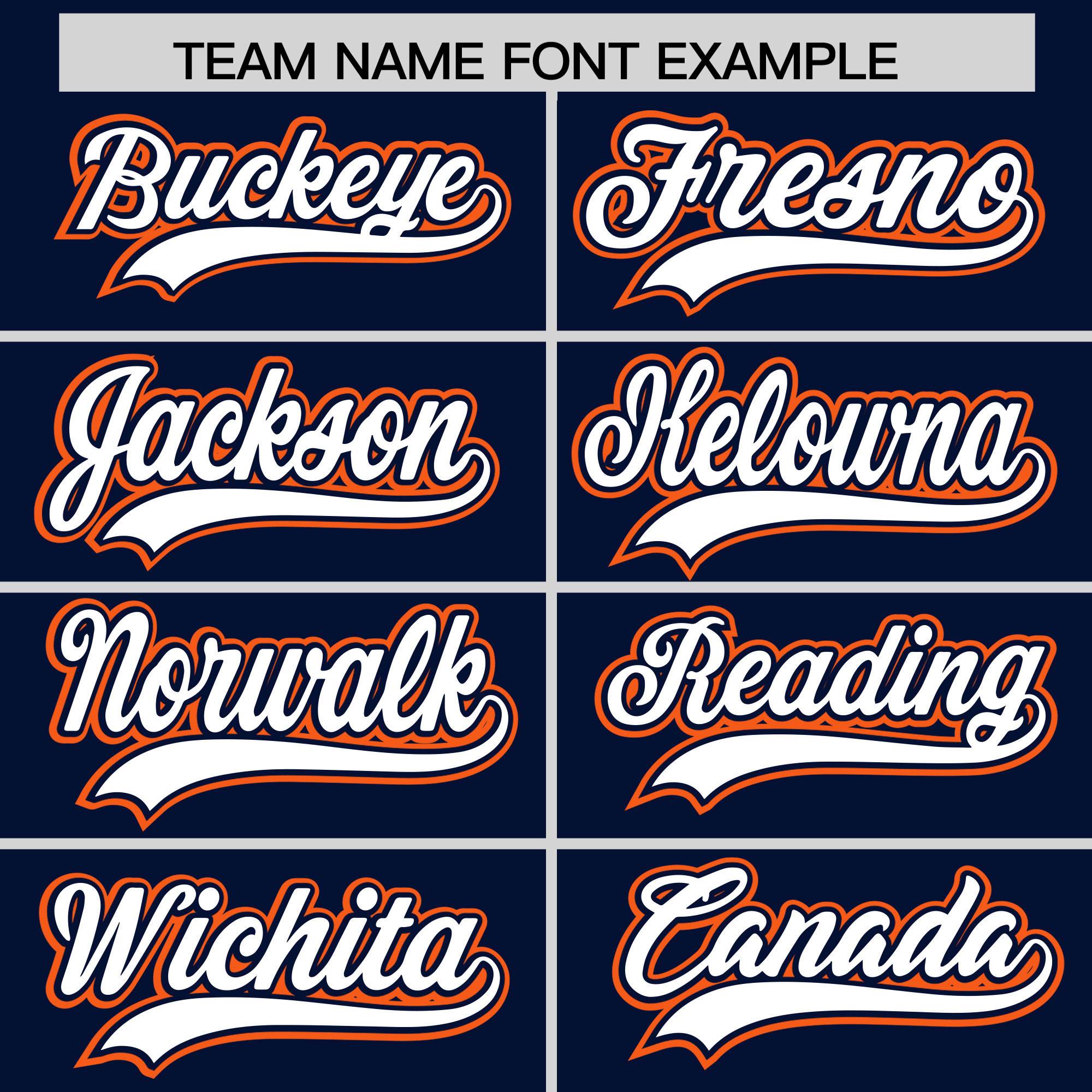 Custom Navy Orange Personalized Color Block Authentic Baseball jersey