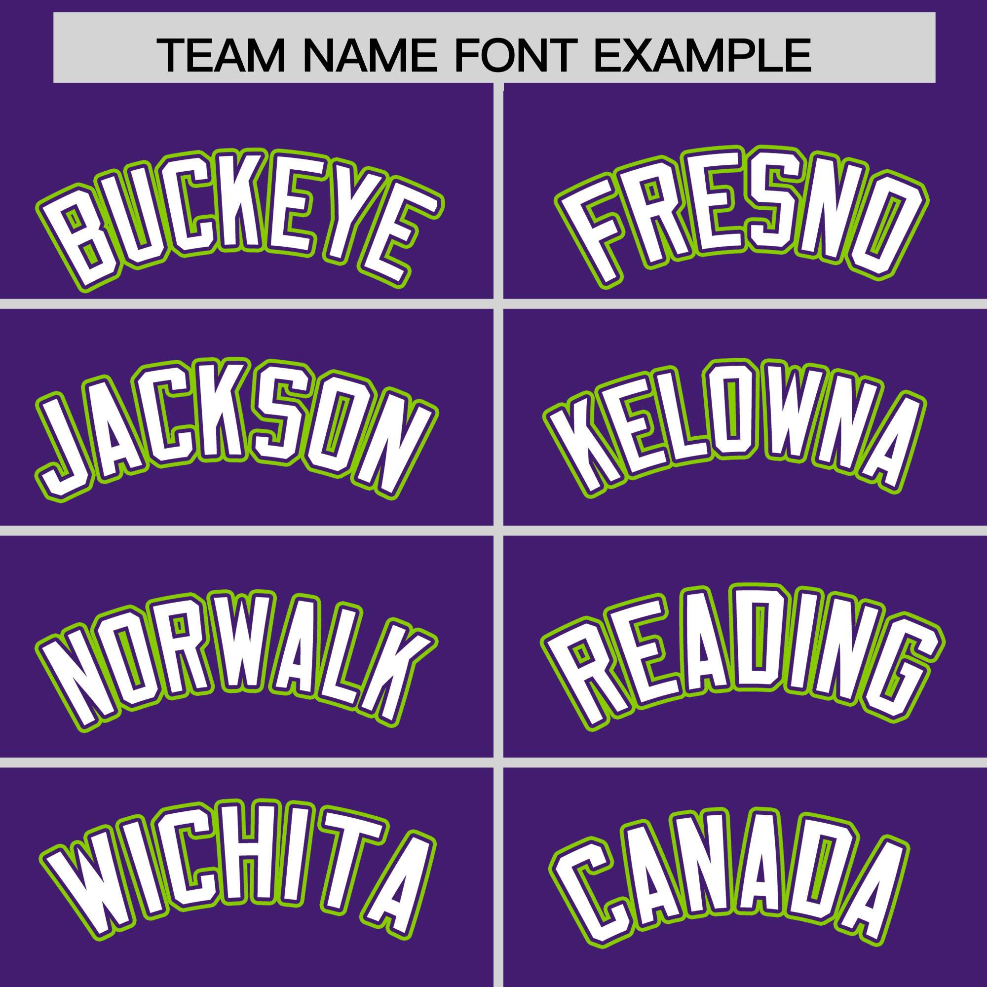 Custom Purple Neon Green Personalized Color Block Authentic Baseball jersey