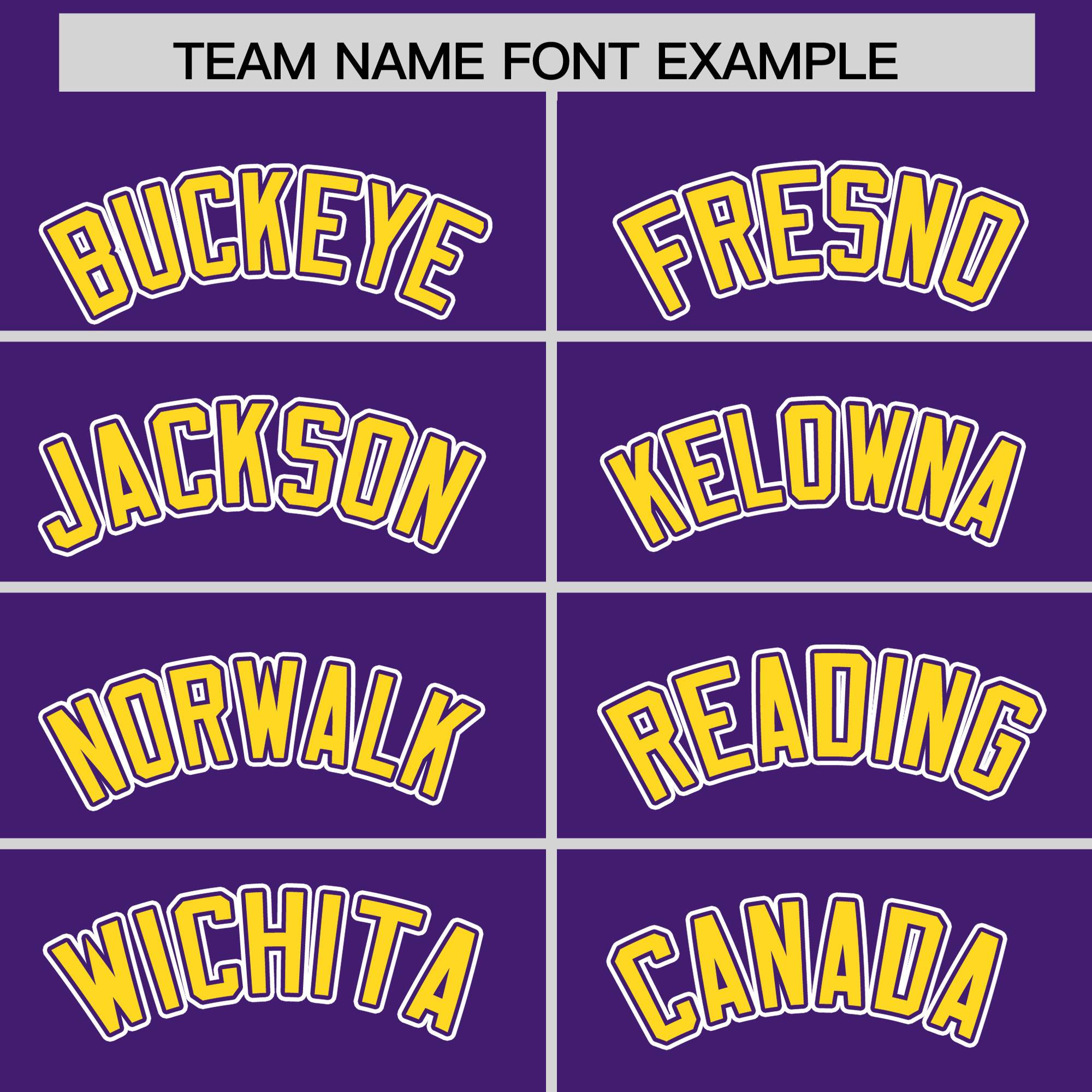 Custom Purple Gold Personalized Color Block Authentic Baseball jersey
