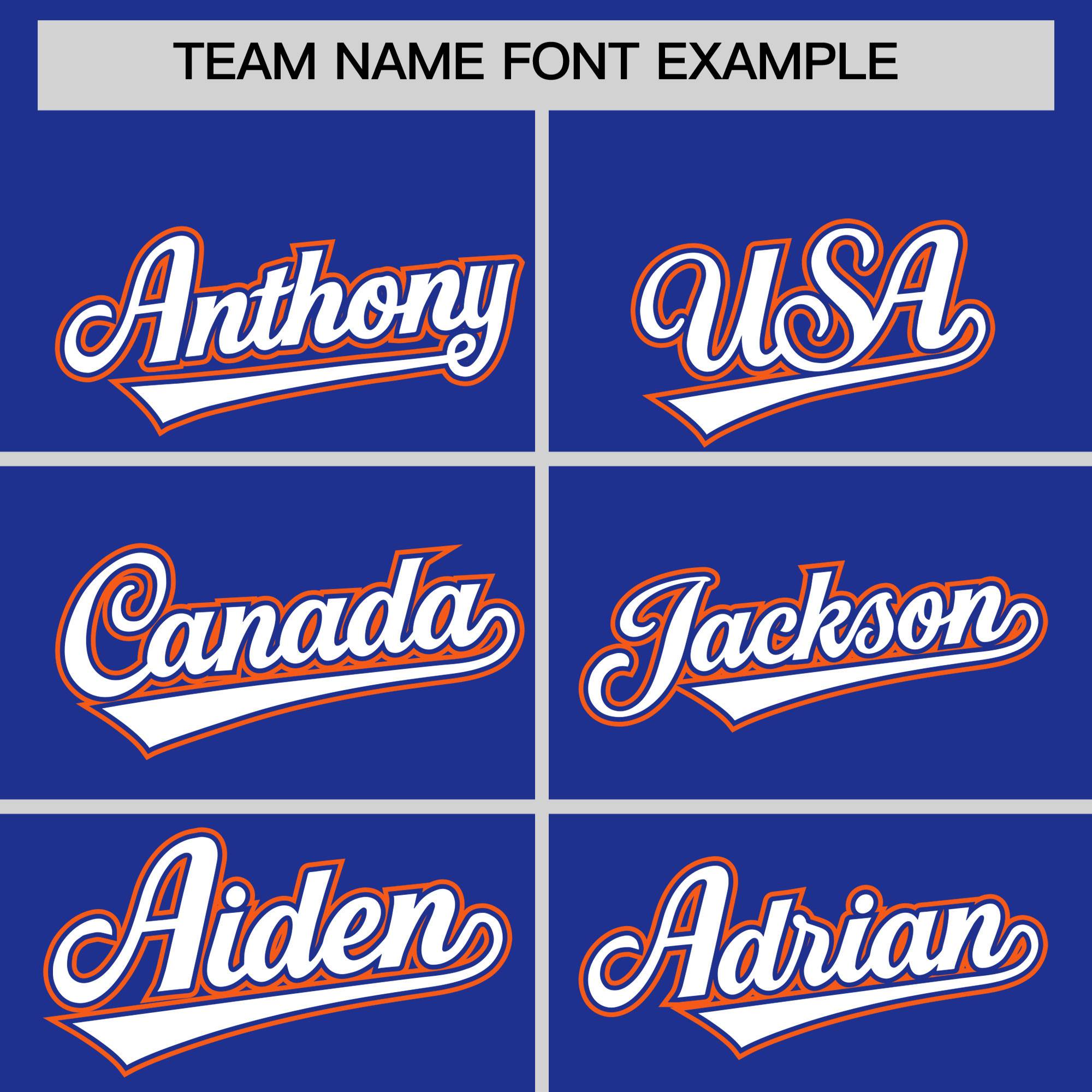 Custom Royal Orange Personalized Color Block Authentic Baseball jersey