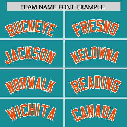 Custom Aqua Orange Personalized Classic Authentic Baseball Jersey