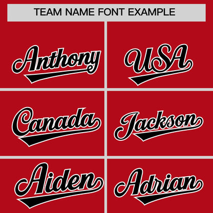 Custom Red Black Personalized Classic Authentic Baseball Jersey
