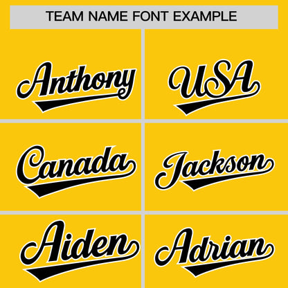 Custom Gold Black Personalized Classic Authentic Baseball Jersey