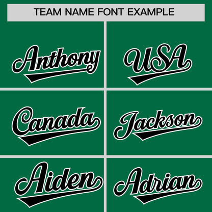 Custom Kelly Green Black Personalized Classic Authentic Baseball Jersey