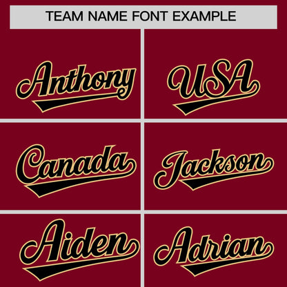 Custom Crimson Black Personalized Classic Authentic Baseball Jersey
