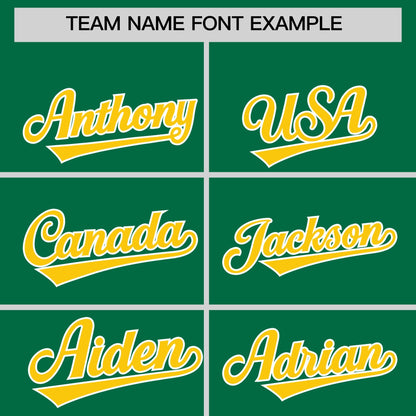 Custom Kelly Green Gold Personalized Classic Authentic Baseball Jersey