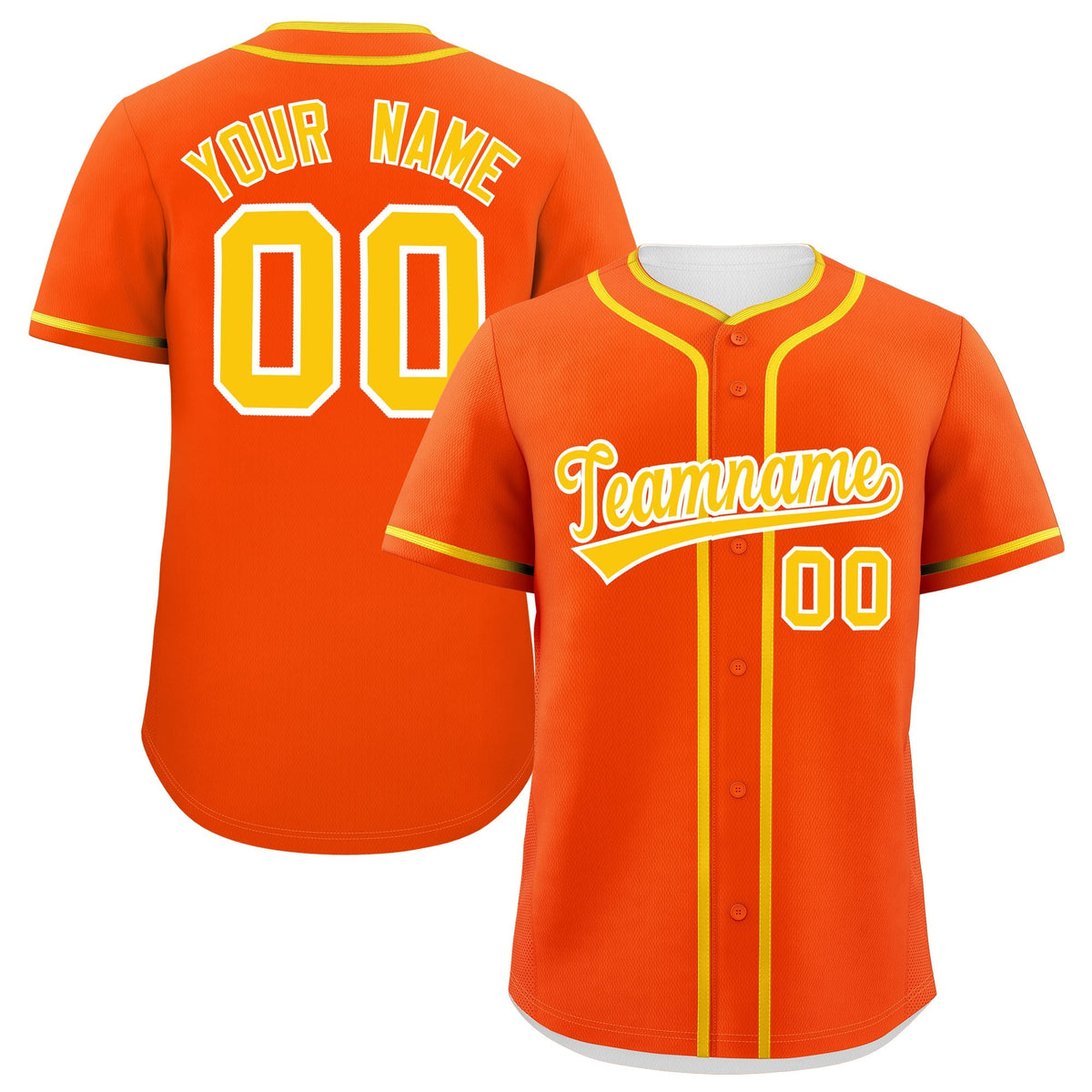 Custom Orange Gold Personalized Classic Authentic Baseball Jersey