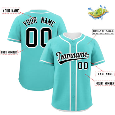 Custom Bright Green White Personalized Classic Authentic Baseball Jersey