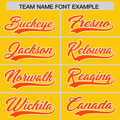 Custom Gold Orange Personalized Classic Authentic Baseball Jersey