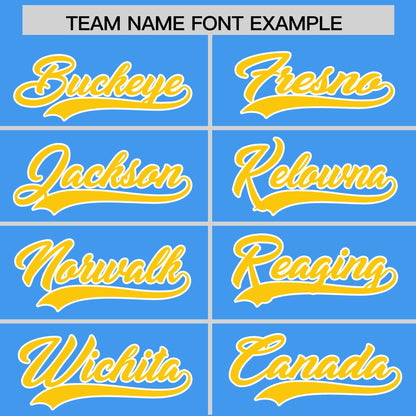 Custom Powder Blue Gold Personalized Classic Authentic Baseball Jersey