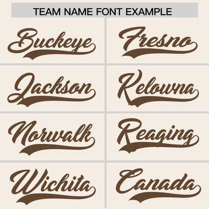 Custom Cream Light Brown Personalized Classic Authentic Baseball Jersey