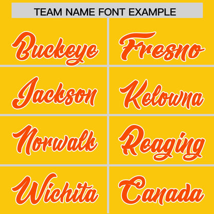 Custom Gold Orange Personalized Classic Authentic Baseball Jersey