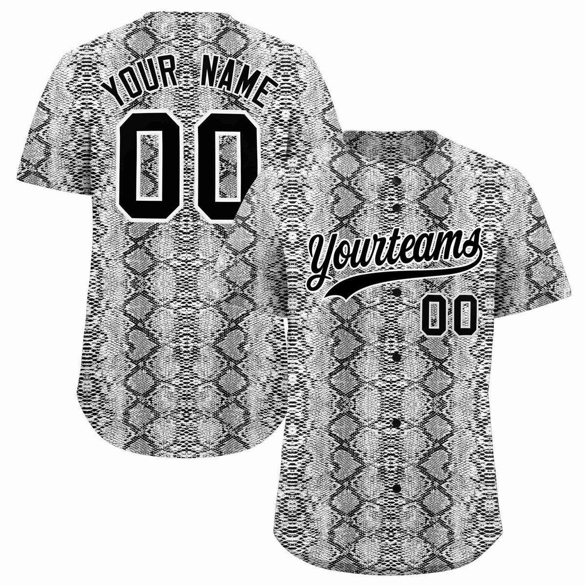 Custom Multi Color Snakeskin Pattern Authentic Baseball Jersey