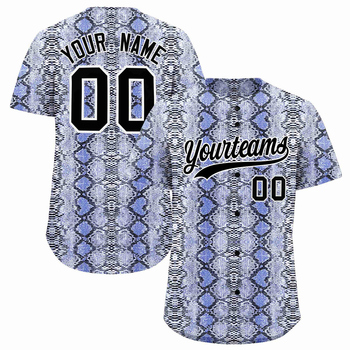Custom Multi Color Snakeskin Pattern Authentic Baseball Jersey