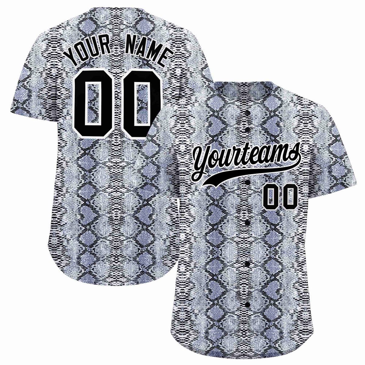 Custom Multi Color Snakeskin Pattern Authentic Baseball Jersey