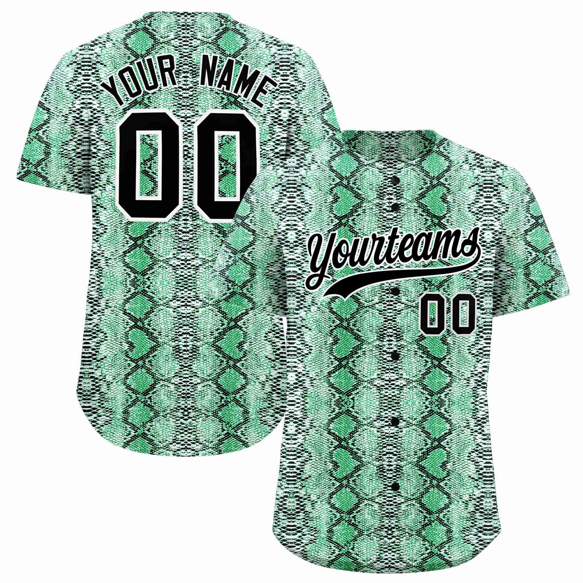 Custom Multi Color Snakeskin Pattern Authentic Baseball Jersey