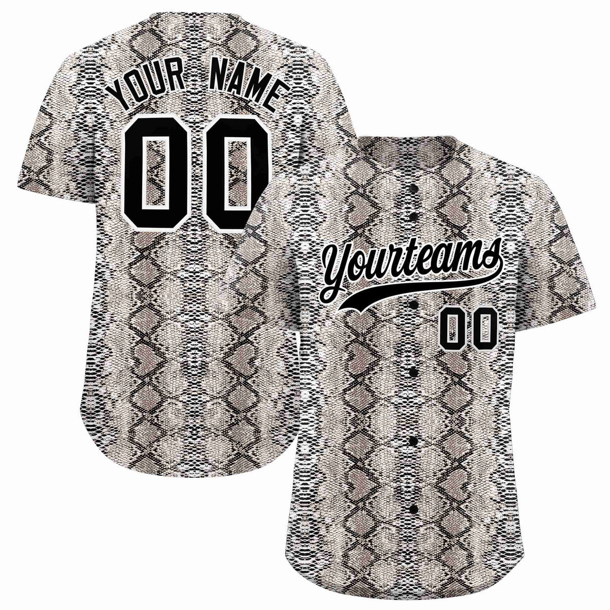 Custom Multi Color Snakeskin Pattern Authentic Baseball Jersey