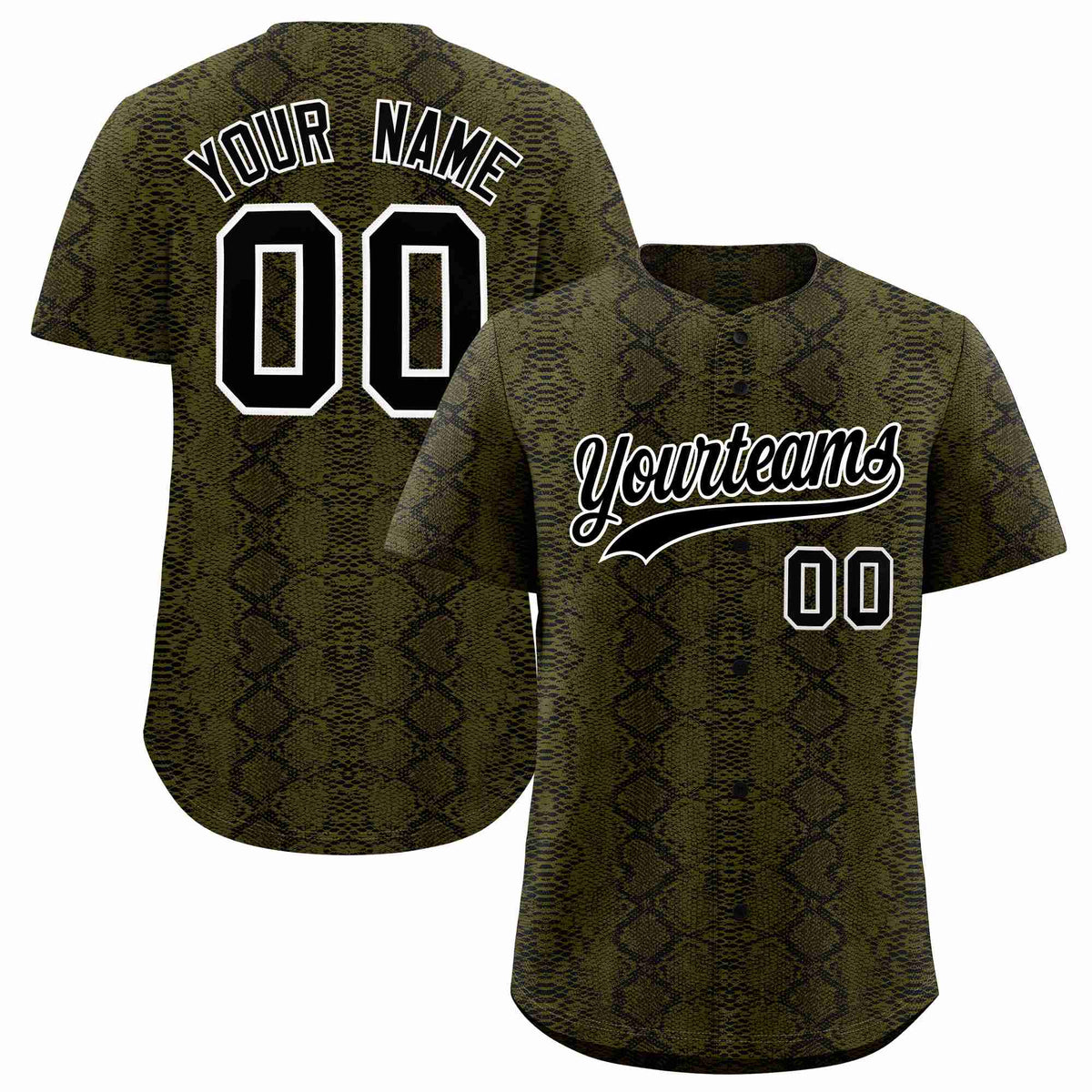 Custom Multi Color Snakeskin Pattern Authentic Baseball Jersey