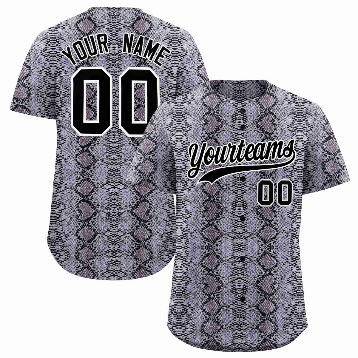 Custom Multi Color Snakeskin Pattern Authentic Baseball Jersey