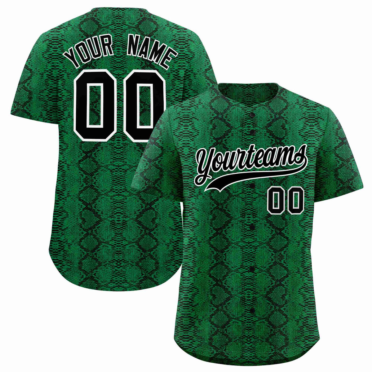 Custom Multi Color Snakeskin Pattern Authentic Baseball Jersey