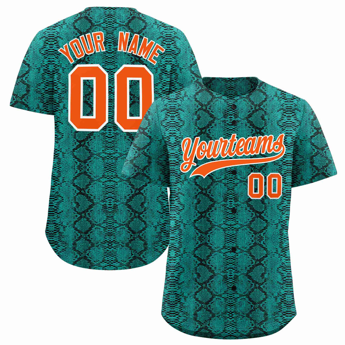 Custom Multi Color Snakeskin Pattern Authentic Baseball Jersey