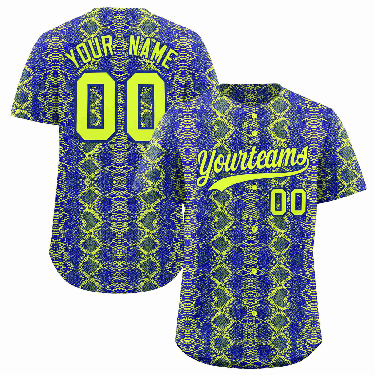 Custom Multi Color Snakeskin Pattern Authentic Baseball Jersey