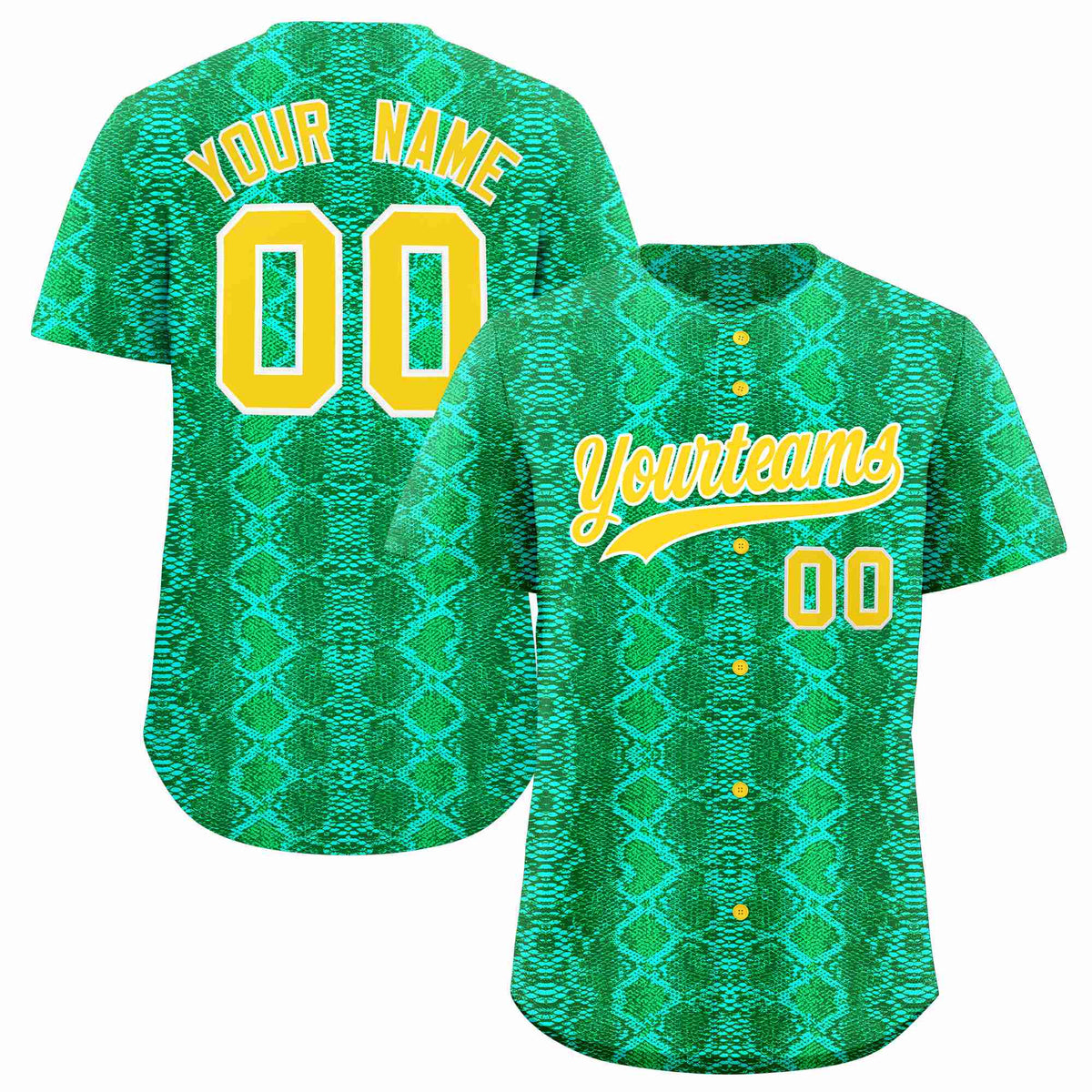 Custom Multi Color Snakeskin Pattern Authentic Baseball Jersey