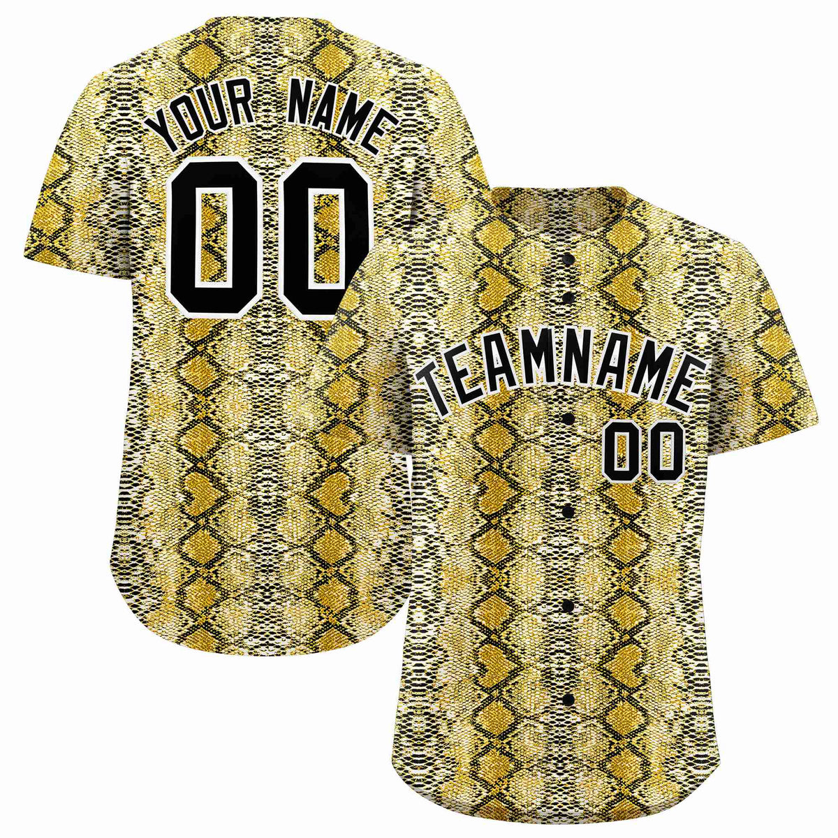 Custom Multi Color Snakeskin Pattern Authentic Baseball Jersey