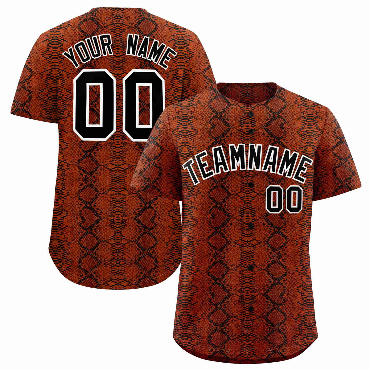Custom Multi Color Snakeskin Pattern Authentic Baseball Jersey