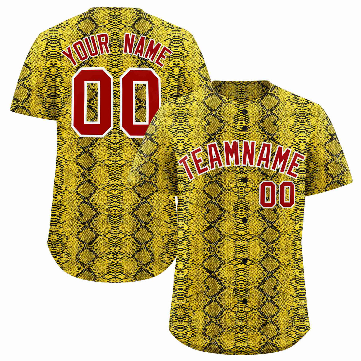 Custom Multi Color Snakeskin Pattern Authentic Baseball Jersey