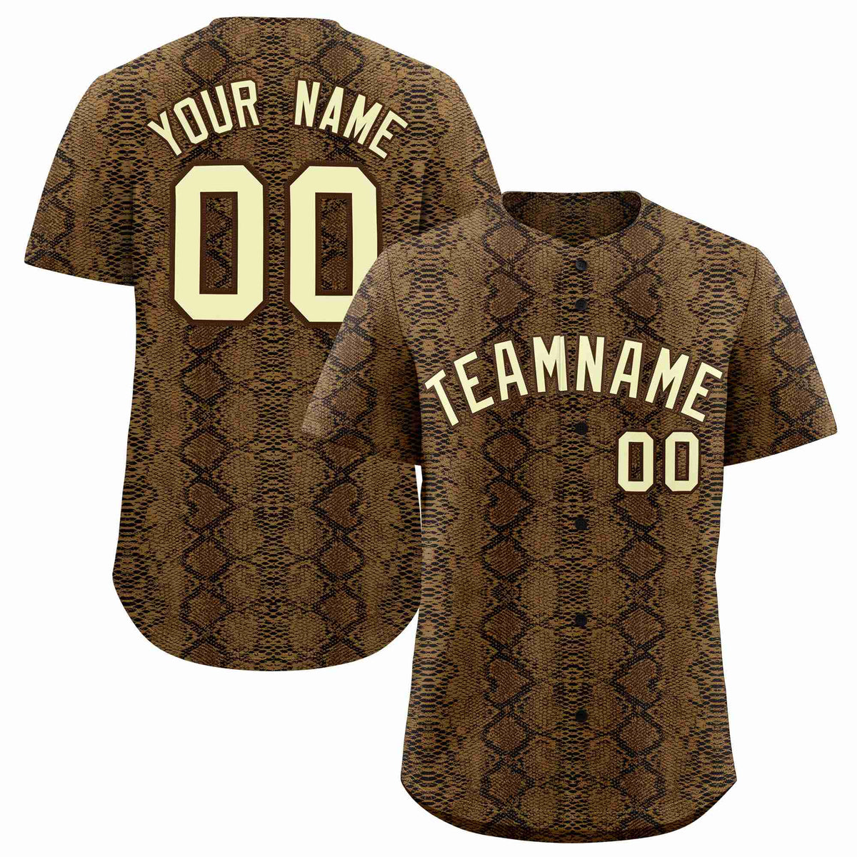 Custom Multi Color Snakeskin Pattern Authentic Baseball Jersey