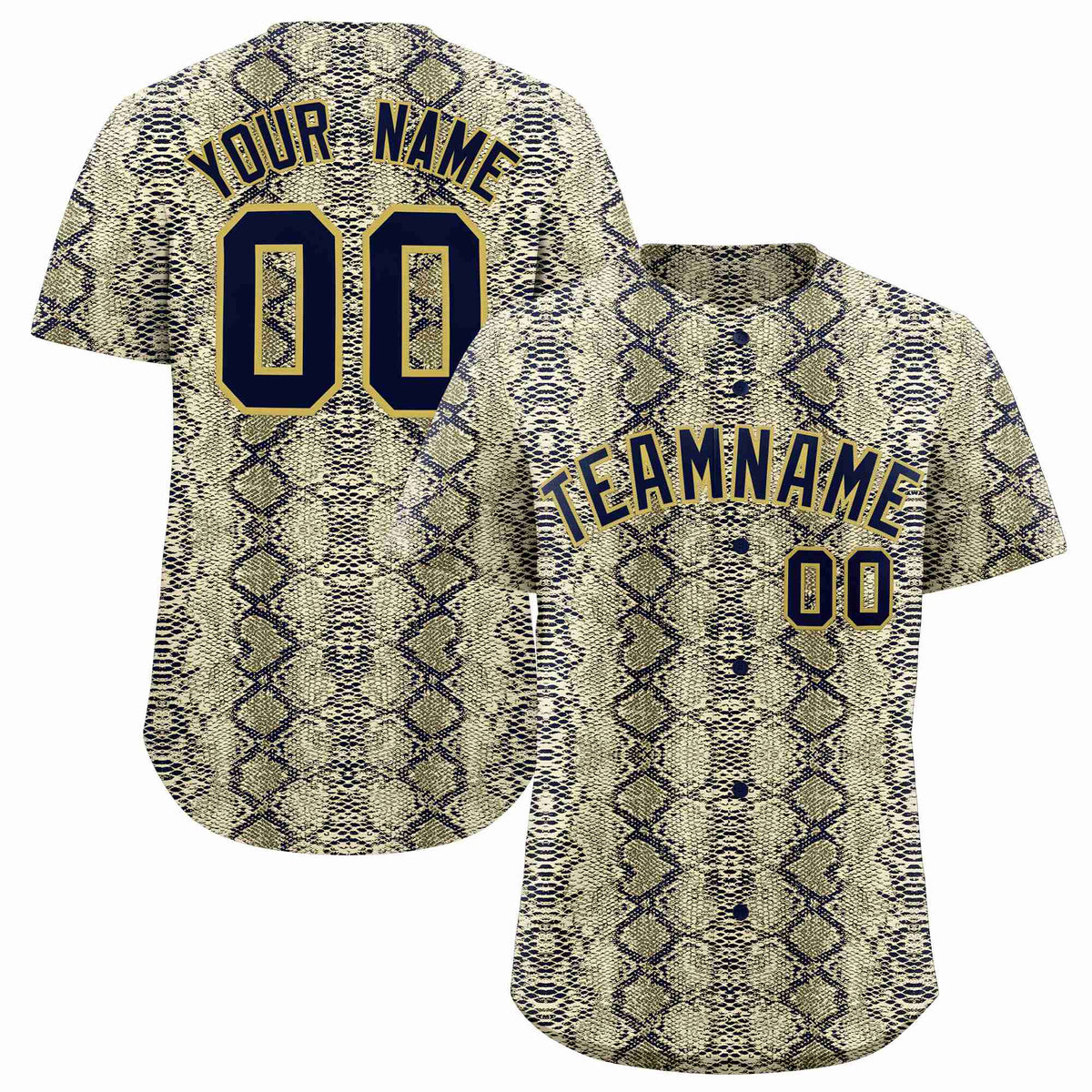 Custom Multi Color Snakeskin Pattern Authentic Baseball Jersey