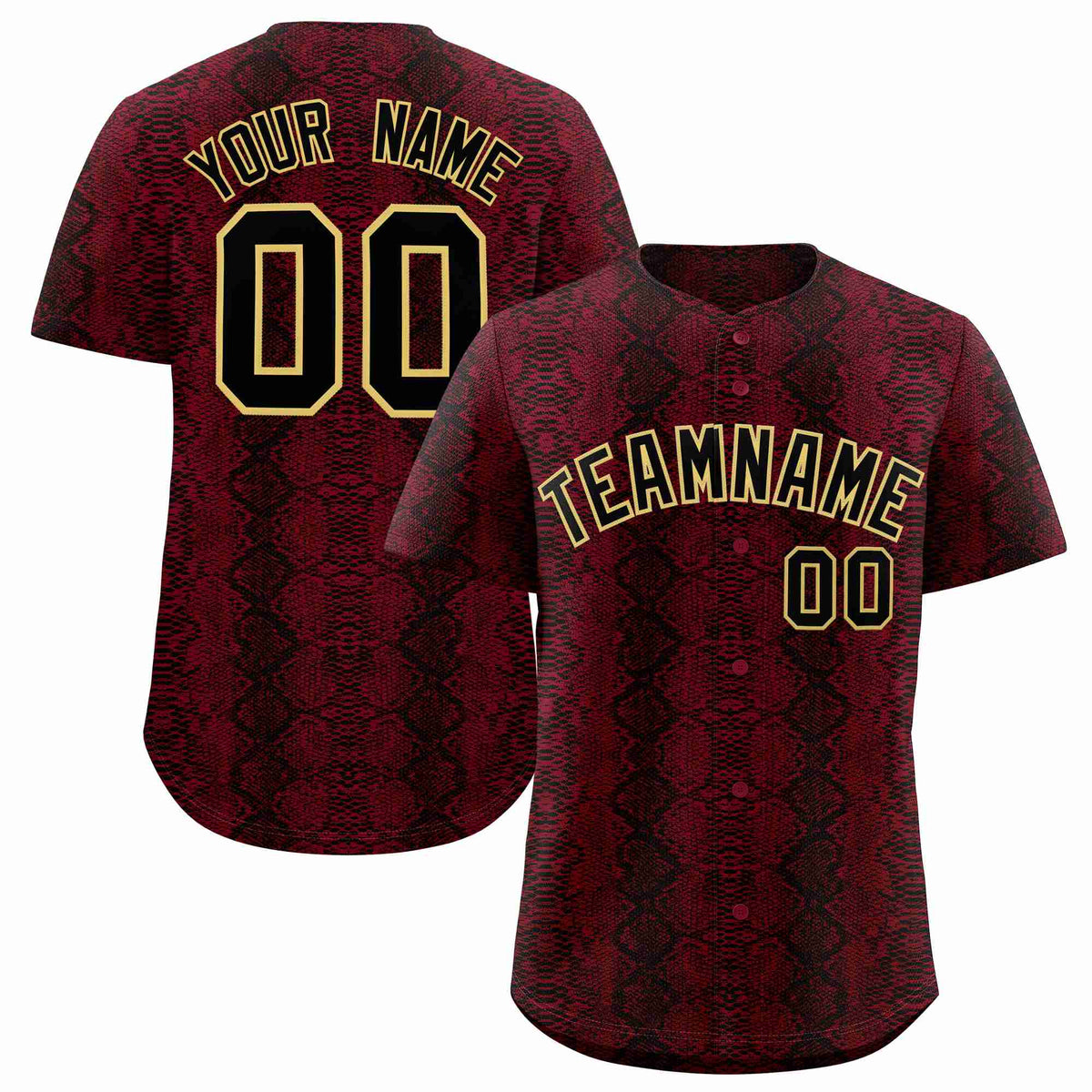 Custom Multi Color Snakeskin Pattern Authentic Baseball Jersey