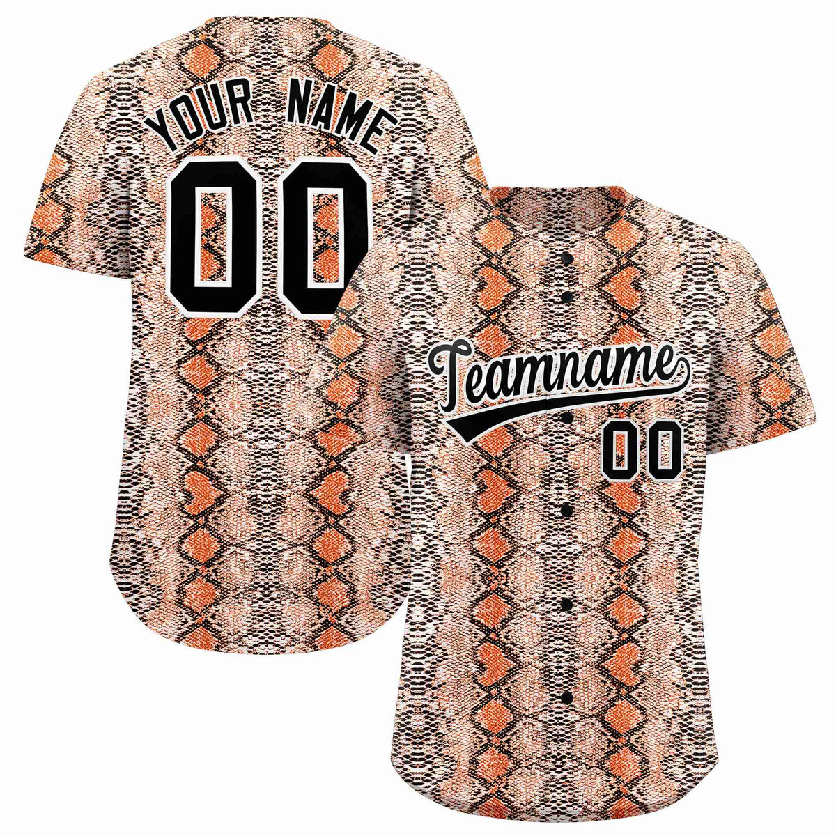 Custom Multi Color Snakeskin Pattern Authentic Baseball Jersey