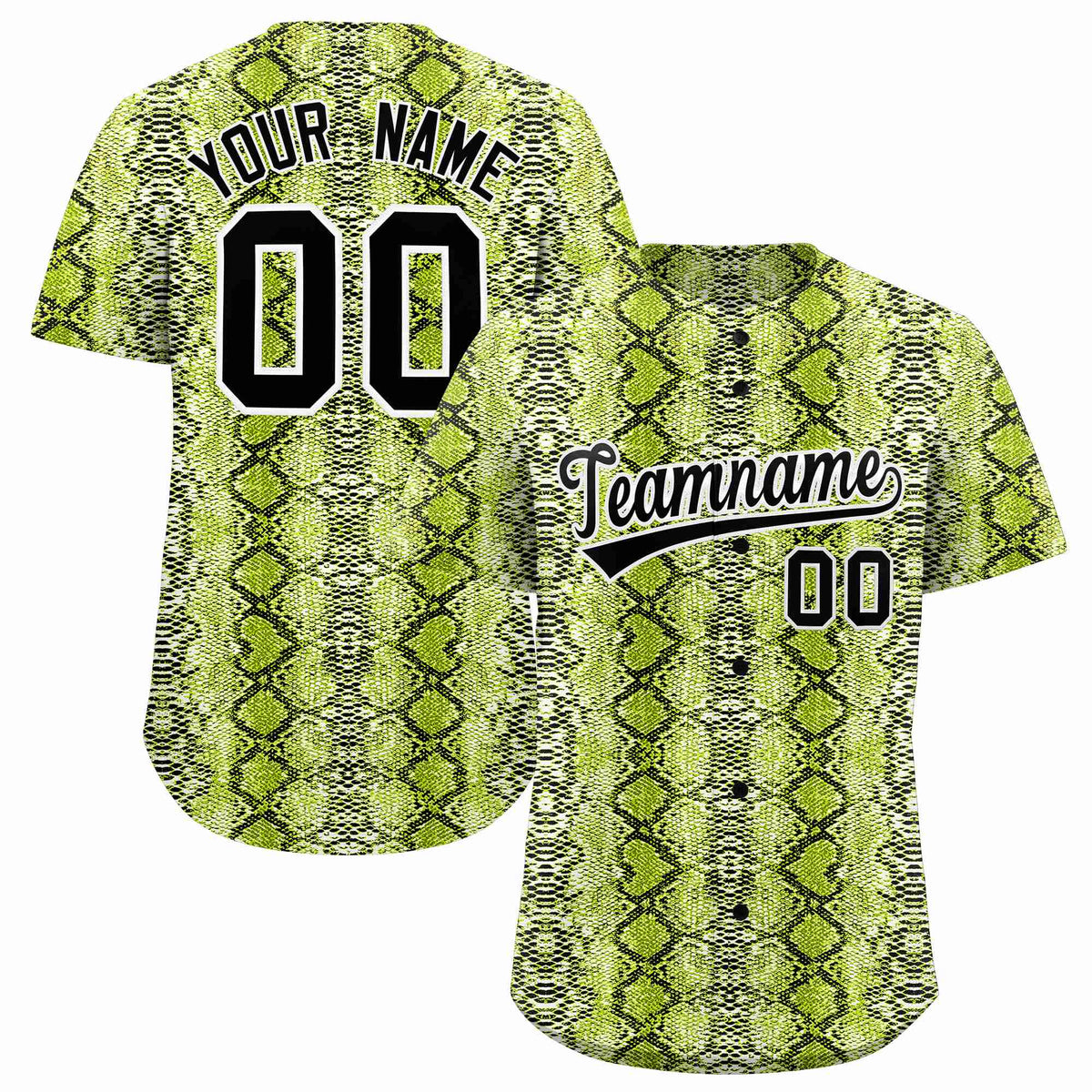 Custom Multi Color Snakeskin Pattern Authentic Baseball Jersey