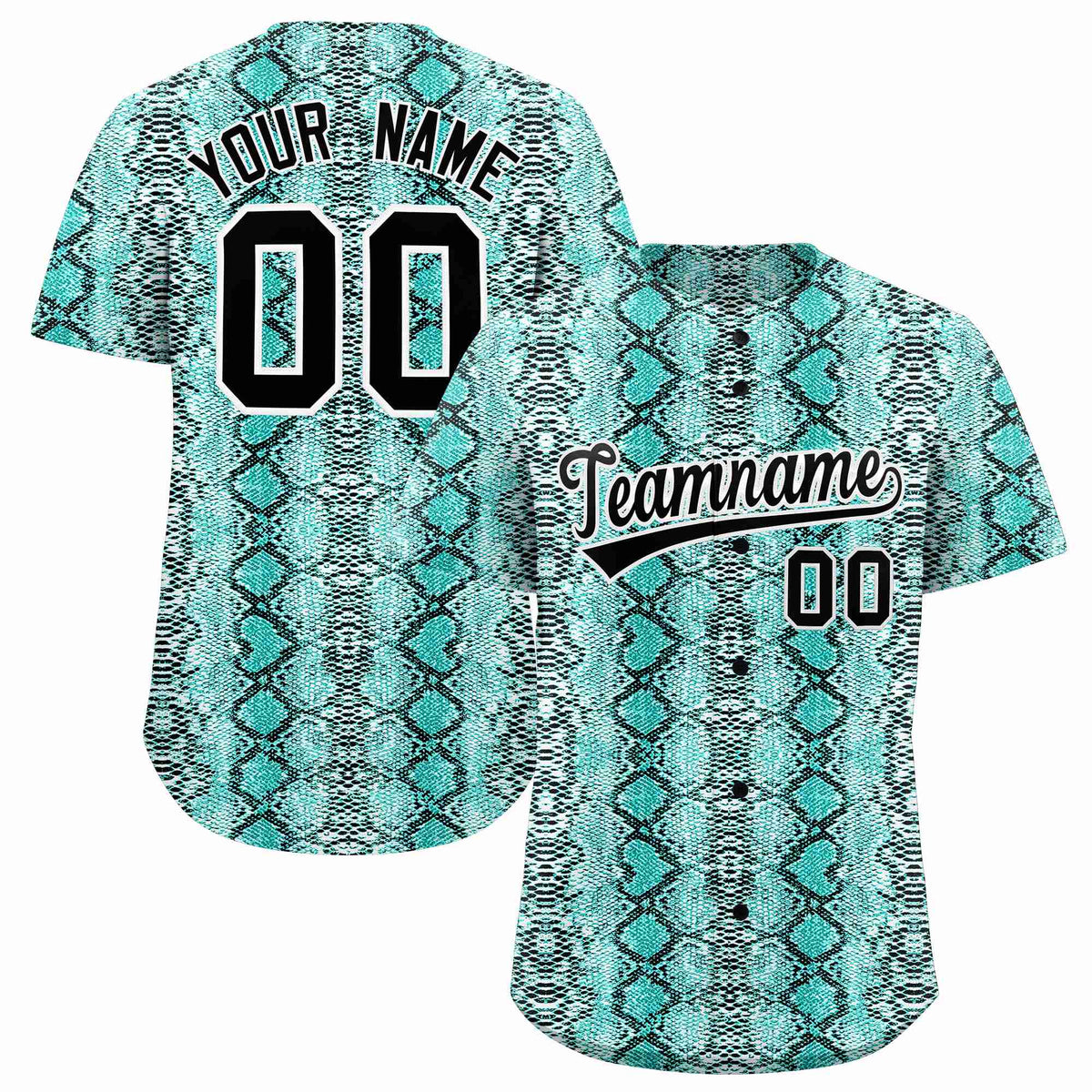 Custom Multi Color Snakeskin Pattern Authentic Baseball Jersey